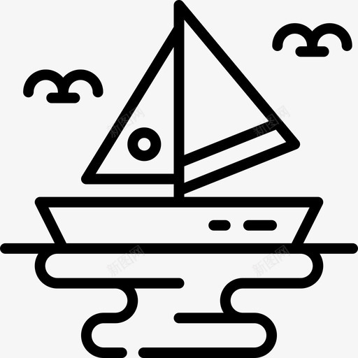 热带19直线帆船图标svg_新图网 https://ixintu.com 热带19直线帆船