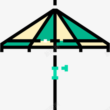 伞夏季21线状颜色图标图标