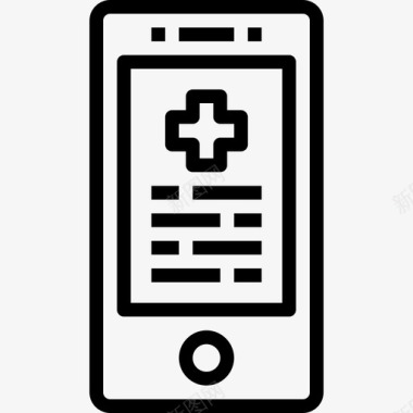 智能手机医院医疗保健3线性图标图标