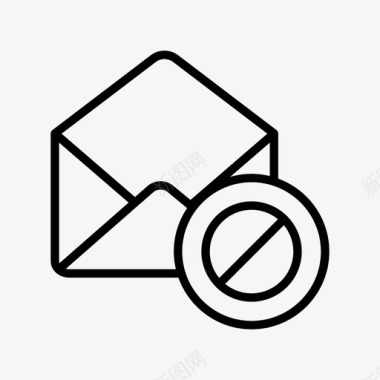 邮件块禁令信封图标图标