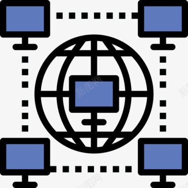 计算机商业和金融47线性颜色图标图标