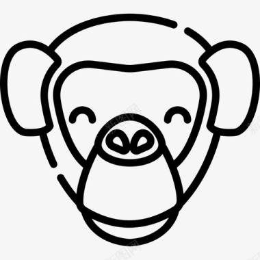 猴子狩猎8号直线型图标图标