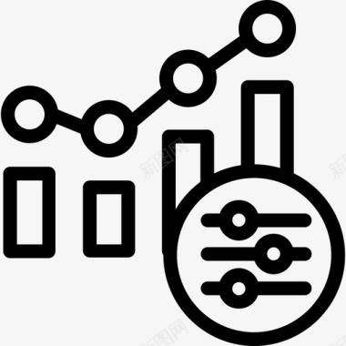 条形图分析4线性图标图标