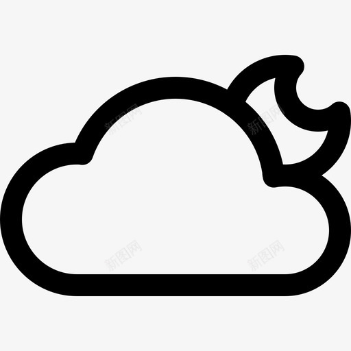 云95号天气线性图标svg_新图网 https://ixintu.com 95号天气 云 线性