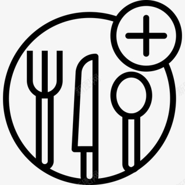餐具食品88线性图标图标