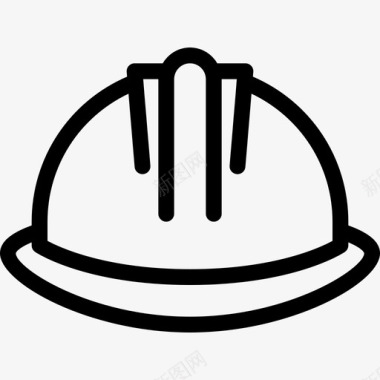 头盔建筑业线性图标图标