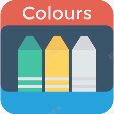 颜色学校教育2平面图标图标