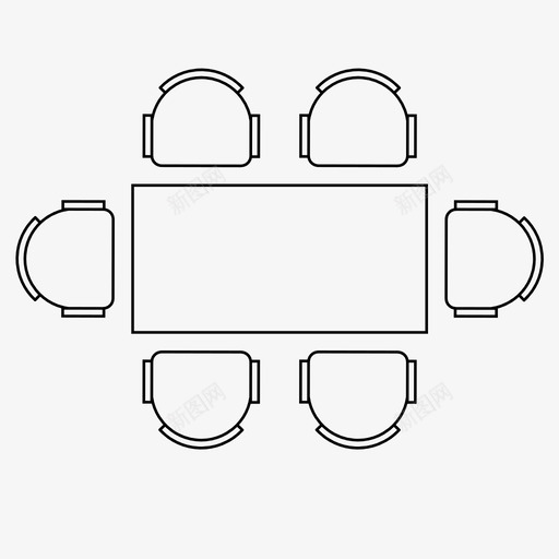 会议桌讨论桌家具图标svg_新图网 https://ixintu.com 会议室家具 会议桌 家具 讨论桌