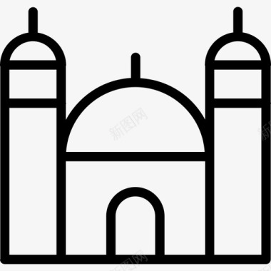 清真寺30号楼直线形图标图标