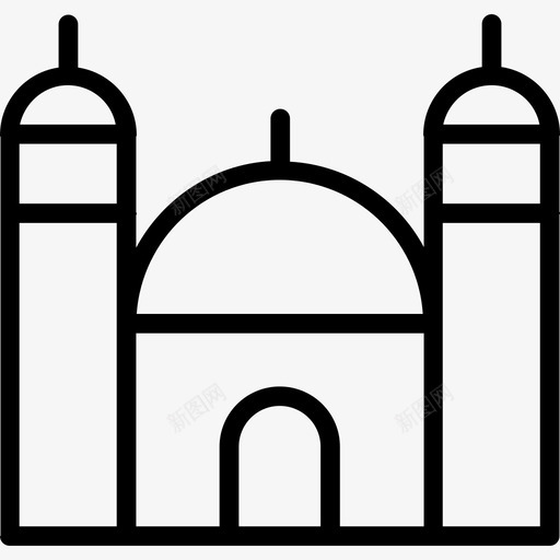 清真寺30号楼直线形图标svg_新图网 https://ixintu.com 30号楼 清真寺 直线形