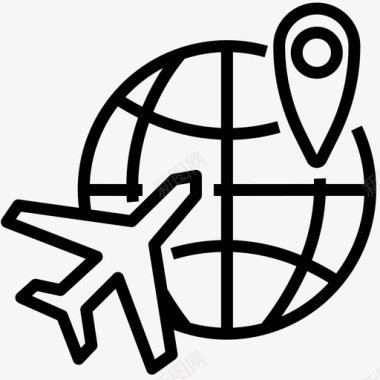 全球物流国际飞机图标图标