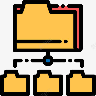 文件夹网络18线性颜色图标图标