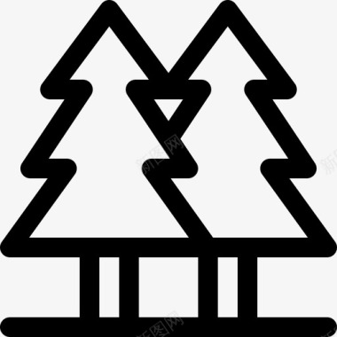 松树生态101线性图标图标