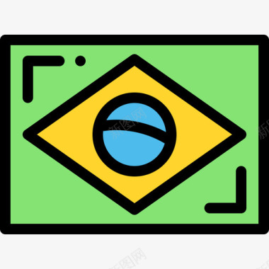 巴西巴西狂欢节8线性颜色图标图标