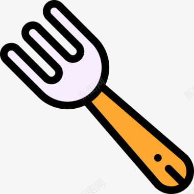 叉子烧烤19线性颜色图标图标