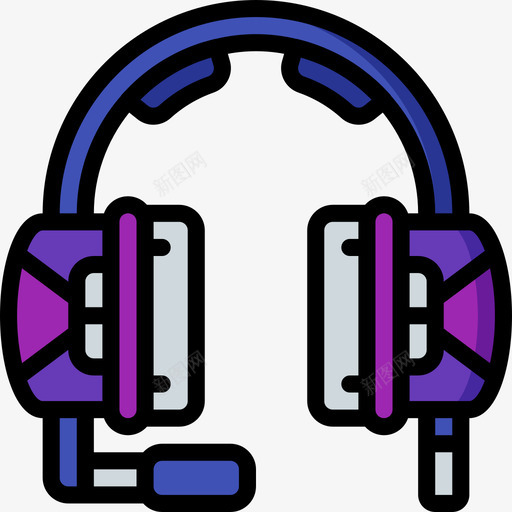 耳机pc组件5线性颜色图标svg_新图网 https://ixintu.com pc组件5 线性颜色 耳机