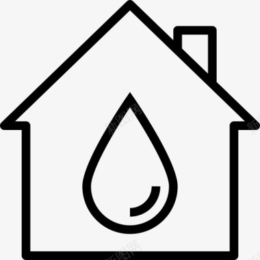 房屋水管工工具4线性图标图标