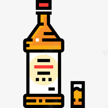 酒精夏21线性颜色图标图标