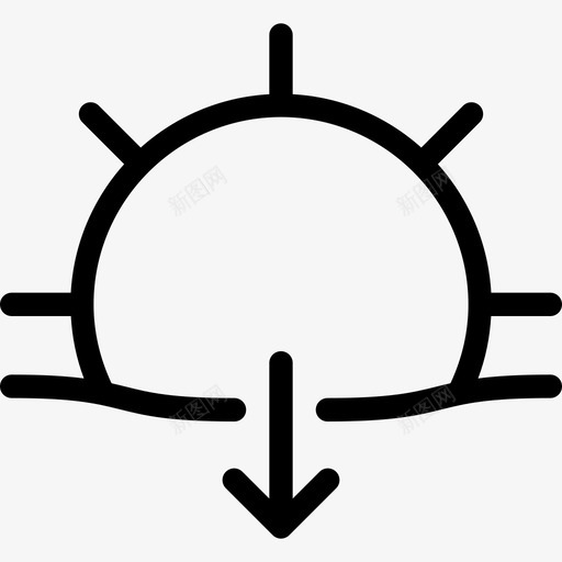 日落62号天气直线型图标svg_新图网 https://ixintu.com 62号天气 日落 直线型