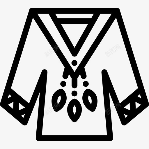 衬衫波西米亚风格直线图标svg_新图网 https://ixintu.com 波西米亚风格 直线 衬衫