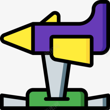 火箭主题公园2线性颜色图标图标