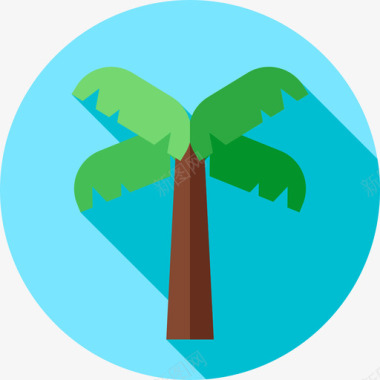 棕榈树自然30平坦图标图标