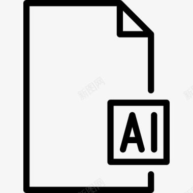 人工智能文件和文件夹2线性图标图标