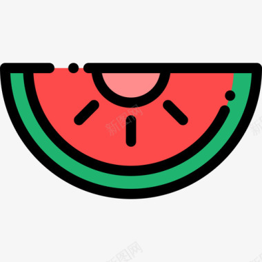 西瓜烧烤4线颜色图标图标