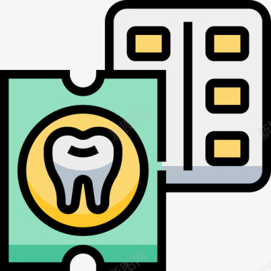 牙龈牙医5线性颜色图标图标