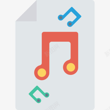 音乐音乐音频和视频平面图标图标