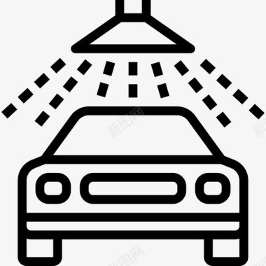 洗车汽车服务13直线图标图标
