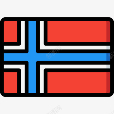 挪威国旗10线颜色图标图标