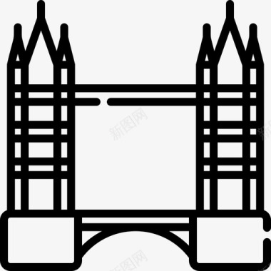 英国塔桥6号直线图标图标