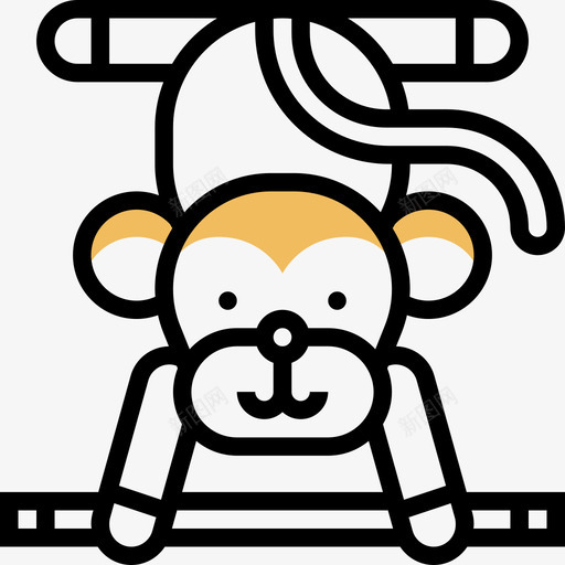 猴子马戏团元素黄影图标svg_新图网 https://ixintu.com 猴子 马戏团元素 黄影