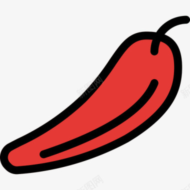 辣椒食物90原色图标图标