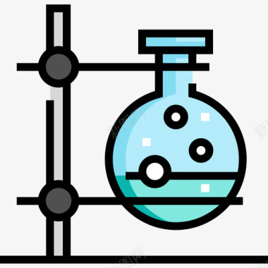 烧瓶化学10线性颜色图标图标
