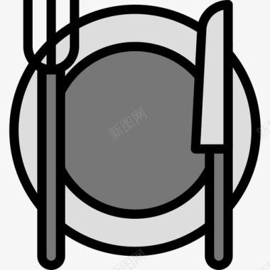 餐具食品87线性颜色图标图标
