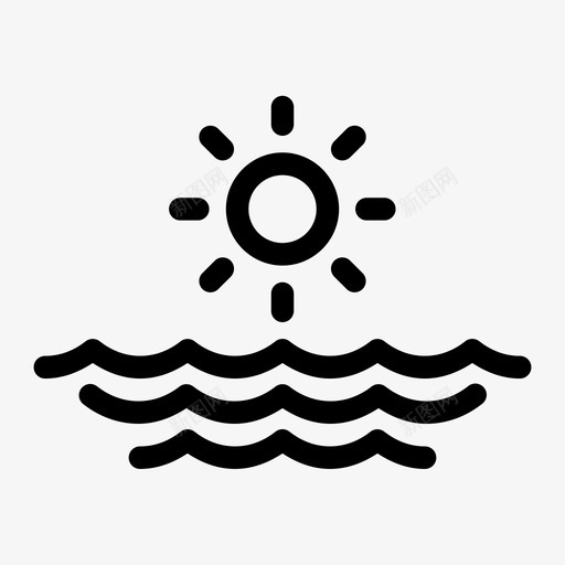 大海和太阳海洋日出图标svg_新图网 https://ixintu.com 大海和太阳 日出 海洋 阳光