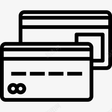 信用卡银行和金融2线性图标图标