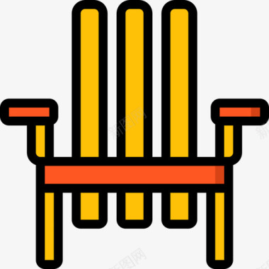 躺椅夏季时间2线性颜色图标图标