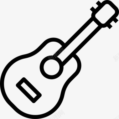 吉他音乐和多媒体大纲线性图标图标
