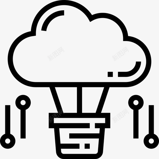 连接云技术5线性图标svg_新图网 https://ixintu.com 云技术5 线性 连接