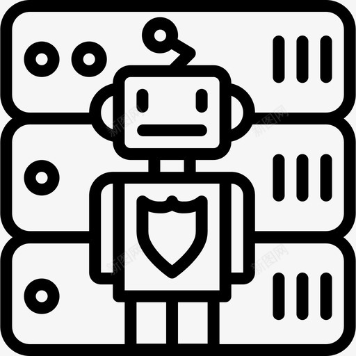 安全数据人工智能19线性图标svg_新图网 https://ixintu.com 人工智能19 安全数据 线性