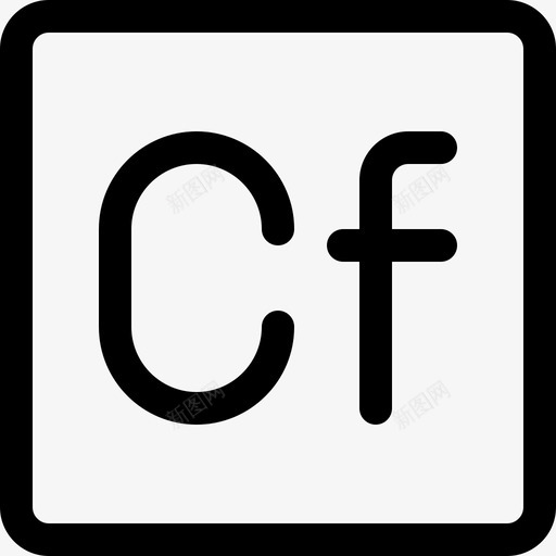 Coldfusionadobe徽标6线性图标svg_新图网 https://ixintu.com Coldfusion adobe徽标6 线性