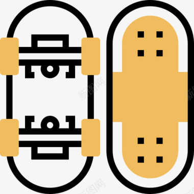 滑板运动45黄影图标图标