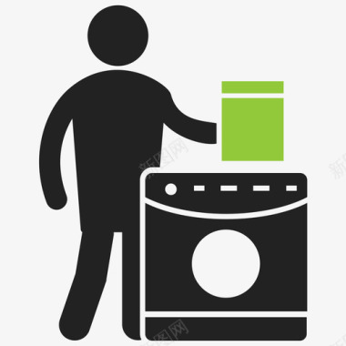 洗衣工洗衣机洗衣房图标图标