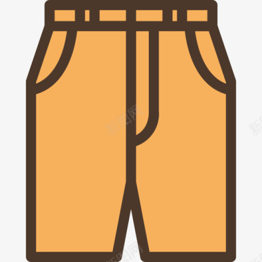 短裤衣服51线性颜色图标图标