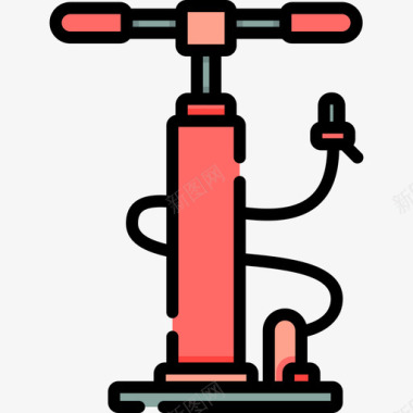 气泵自行车3线型颜色图标图标
