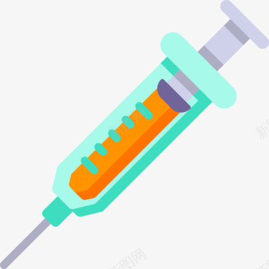 注射器化学22扁平图标图标