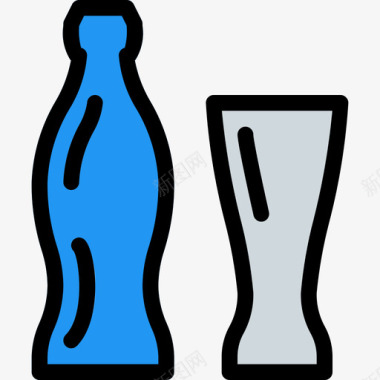 软饮料饮料7线性颜色图标图标